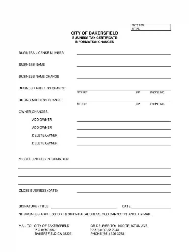 Reports & FormsBakersfield, CA - Official Website Preview on Page 1