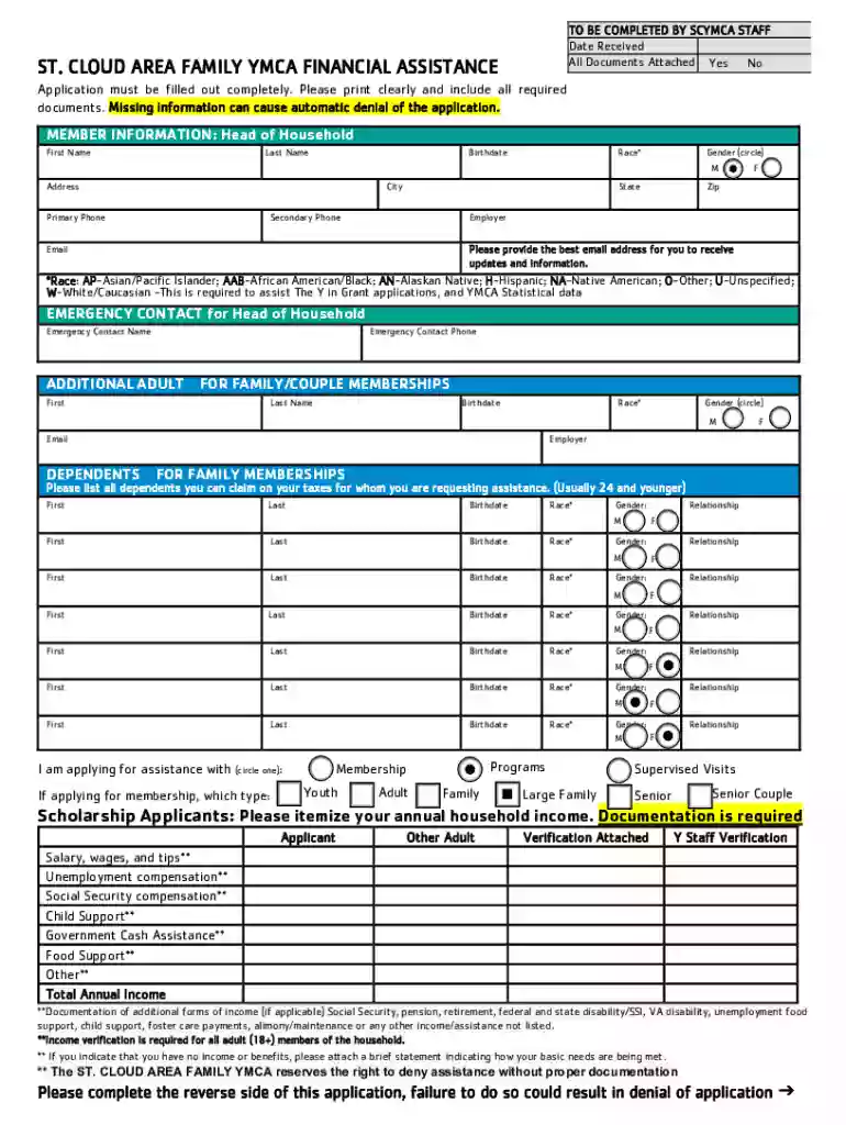 ymca financial assistance chart 2024 Preview on Page 1