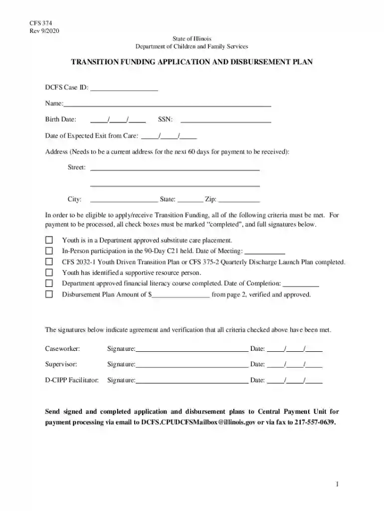 application disbursement plan form Preview on Page 1