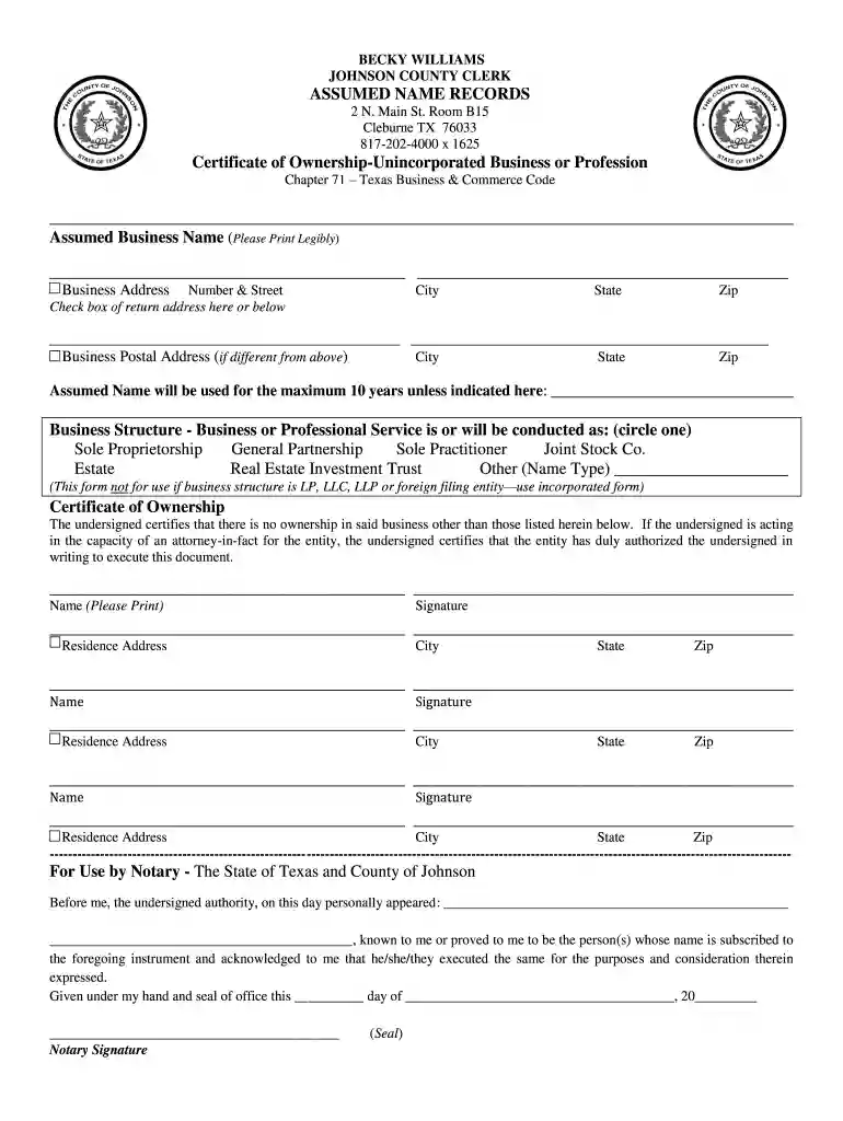 dba certificate Preview on Page 1