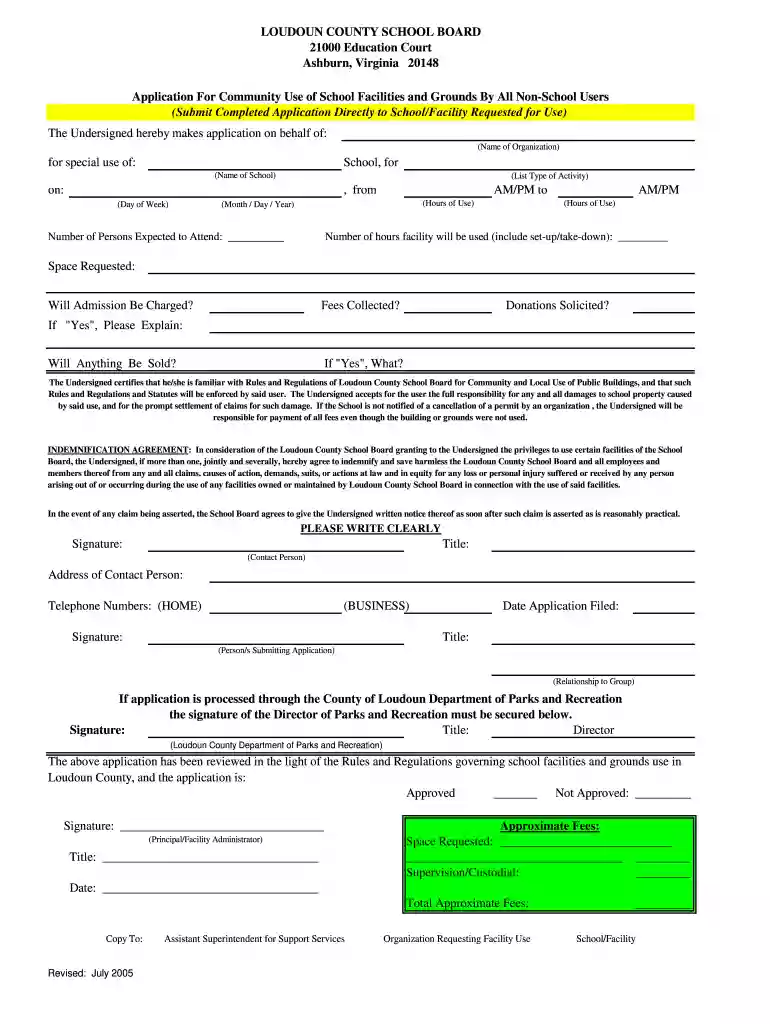 building rental request forms Preview on Page 1