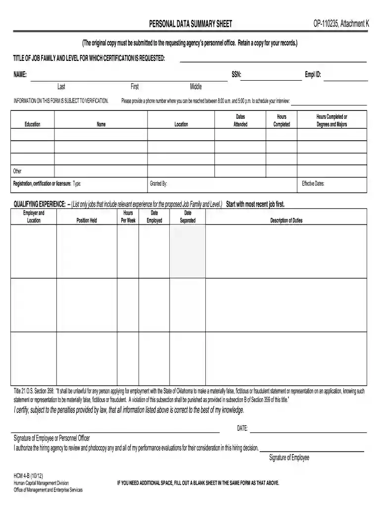 opm 4b form Preview on Page 1
