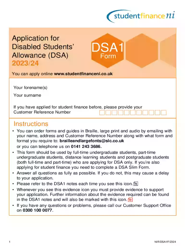 Applying for Disabled Students' Allowances (DSAs) Preview on Page 1