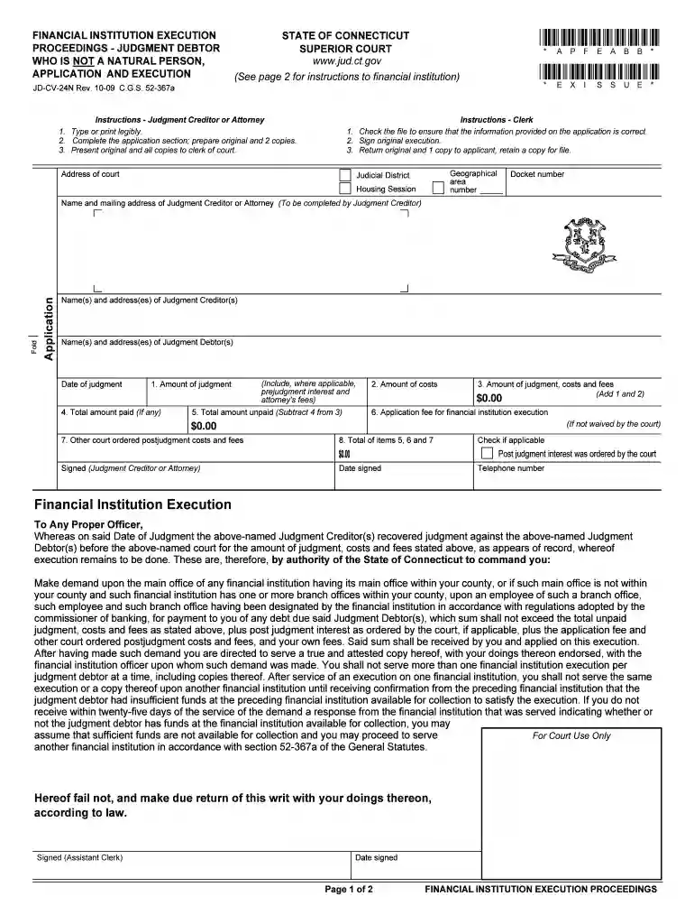 financial institution execution connecticut Preview on Page 1