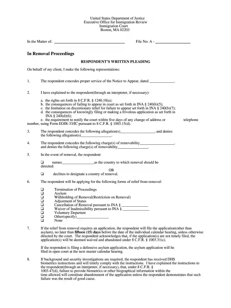 respondent written pleading Preview on Page 1