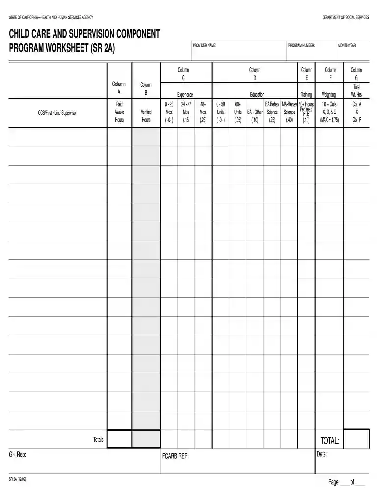 child supervision record Preview on Page 1