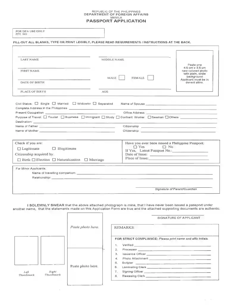 how to edit passport application form Preview on Page 1