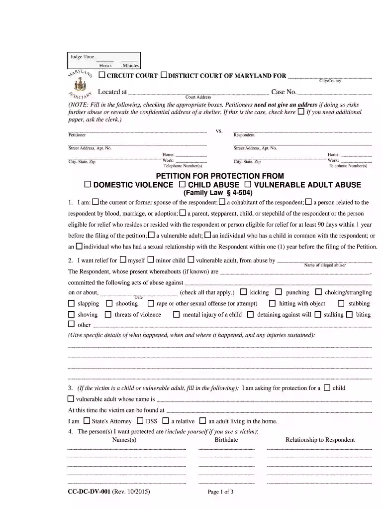 maryland petition protection Preview on Page 1