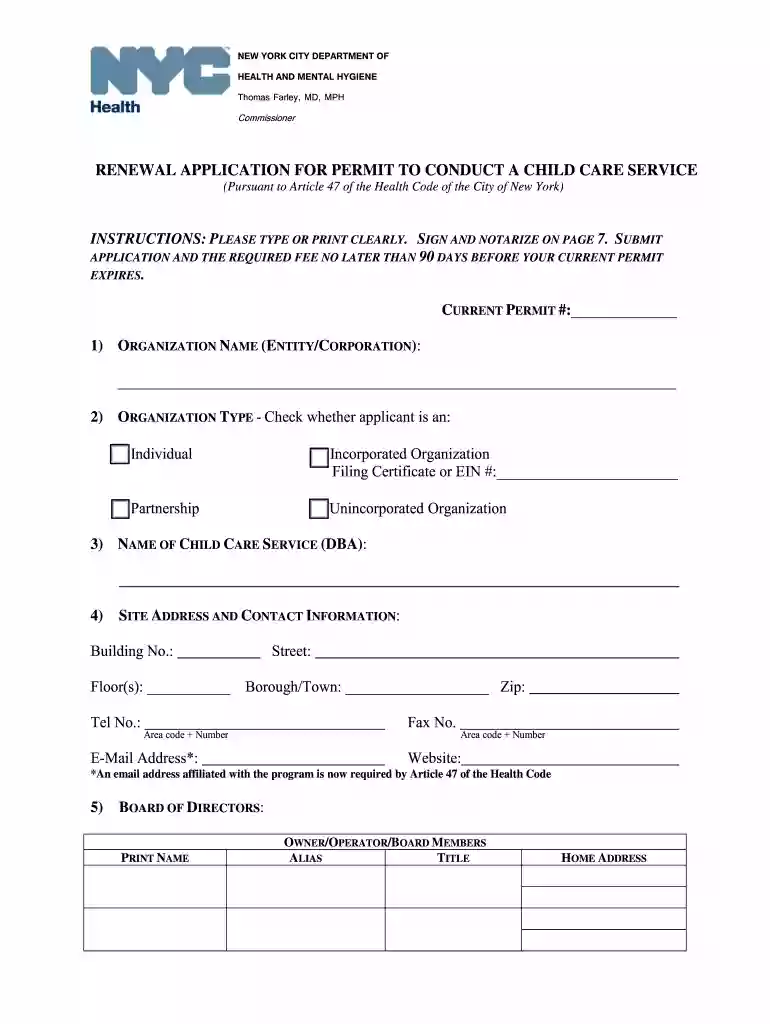 nyc health permit renewal Preview on Page 1