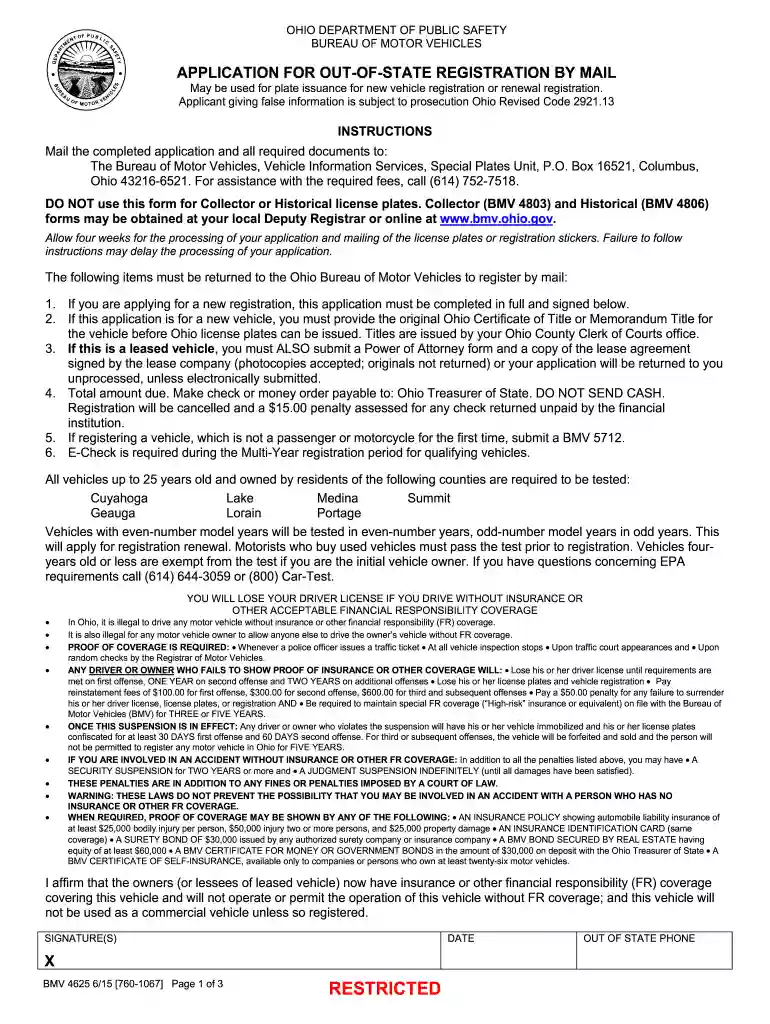 letter from ohio department of public safety bureau of motor vehicles Preview on Page 1