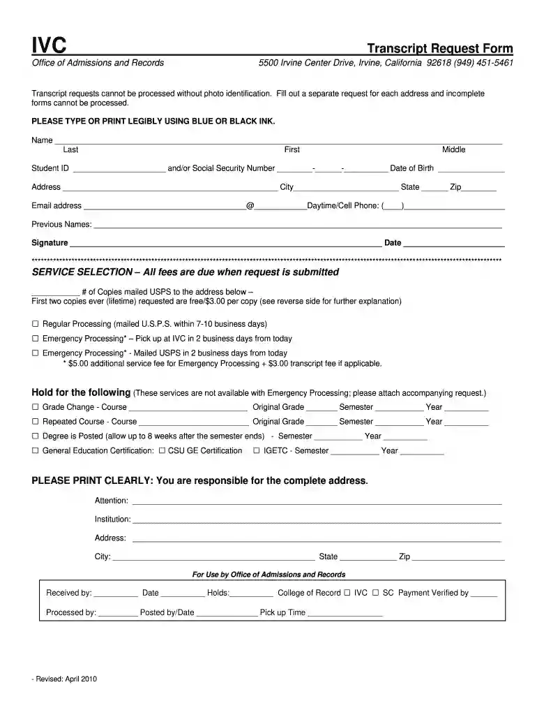 ivc transcripts Preview on Page 1