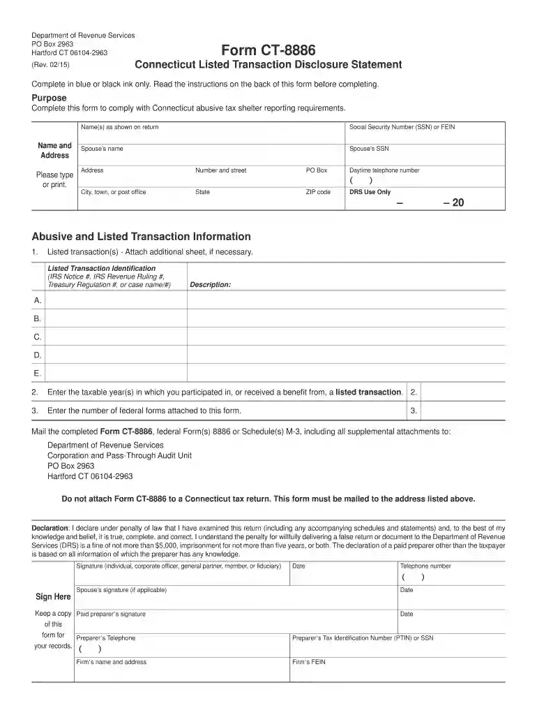 ct disclosure statement 2015 form Preview on Page 1