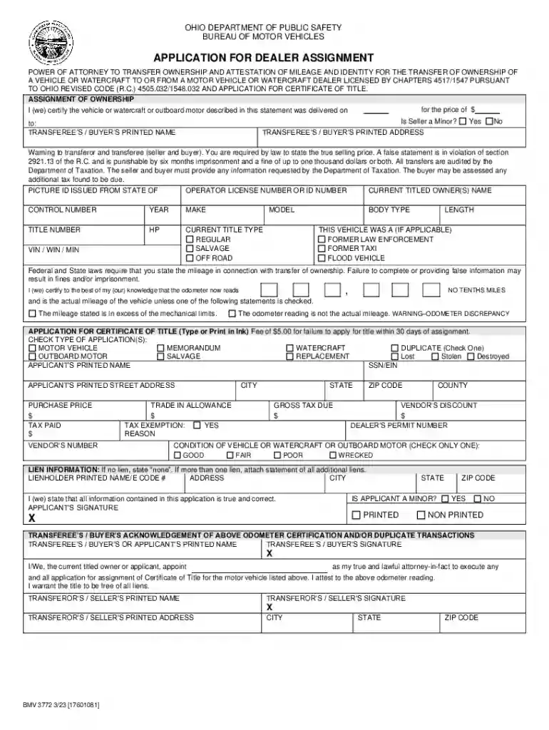 ohio bmv 3772 pdf Preview on Page 1