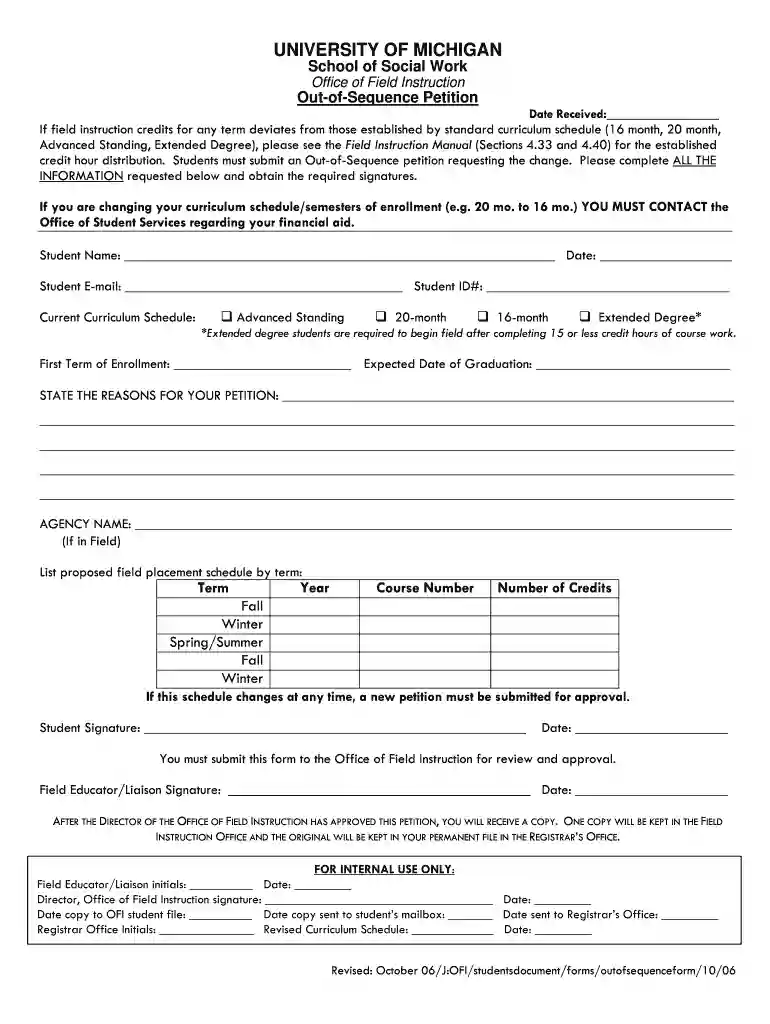 umich ssw course petition Preview on Page 1