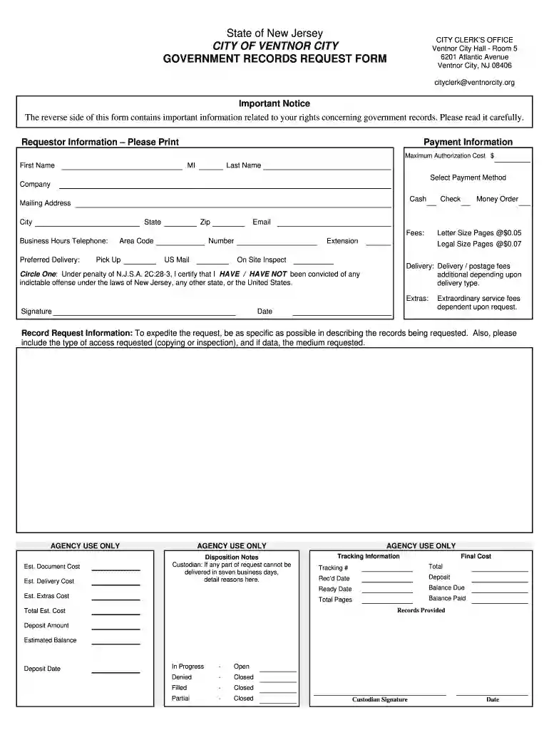 new jersey city government records Preview on Page 1