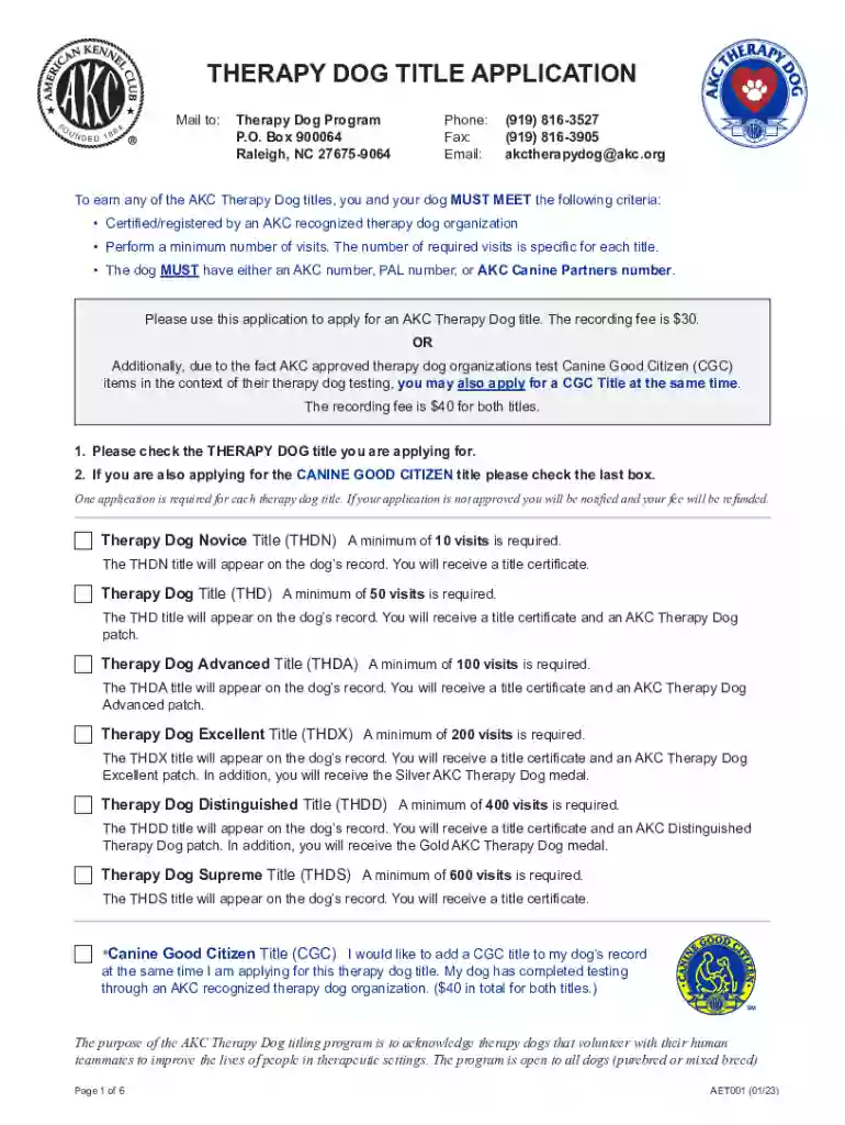 akc therapy dog registration Preview on Page 1