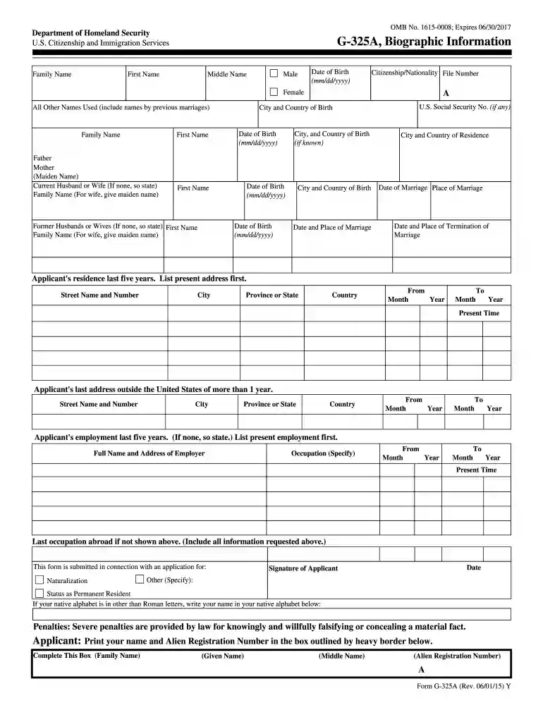 1615-0008 Expires 06/30/2017 - uscis Preview on Page 1