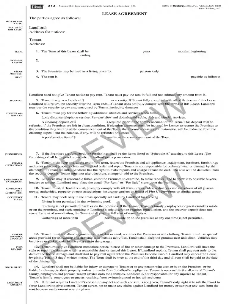 commercial lease Preview on Page 1