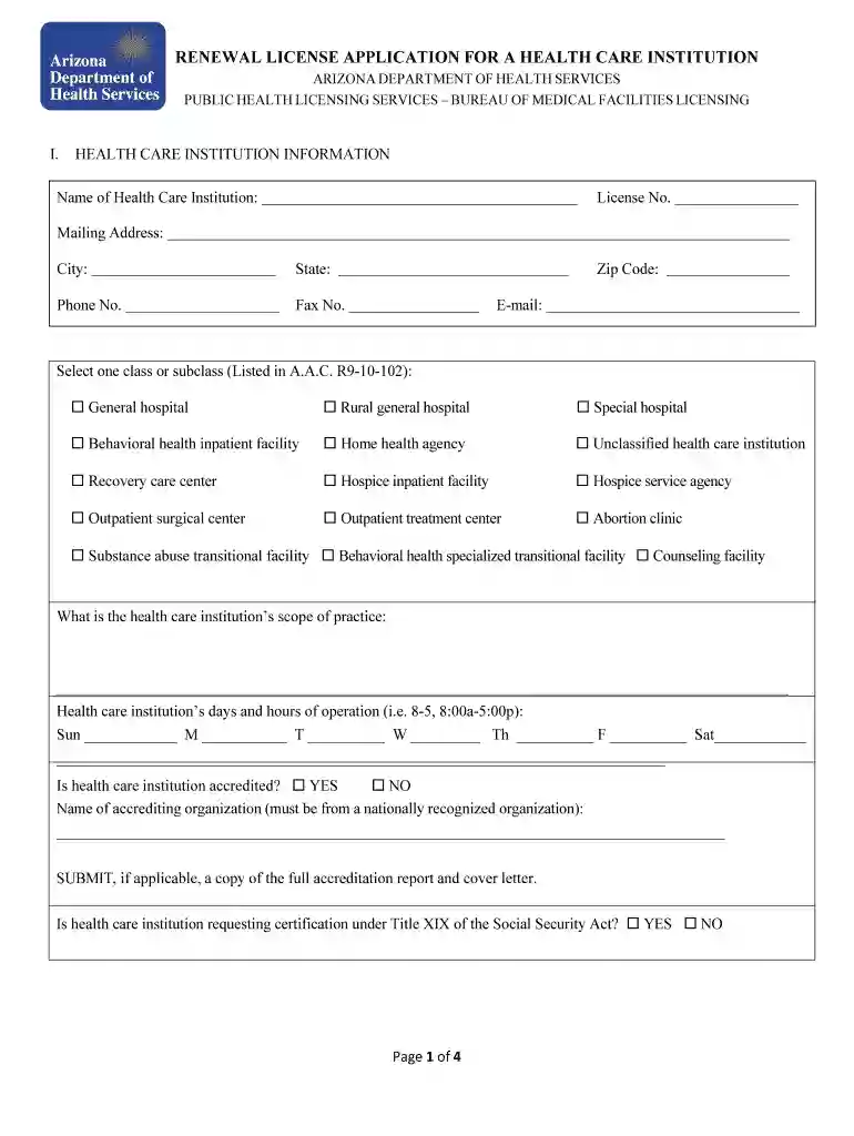 azdhs license renewal Preview on Page 1