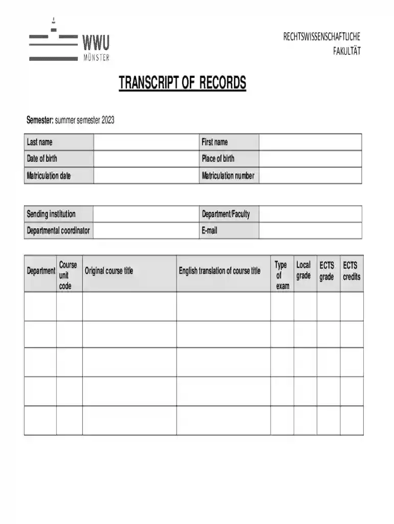 Transcript of Records - EN law faculty Preview on Page 1