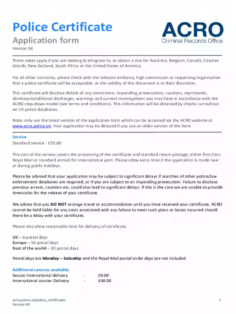 uk acro police certificate Preview on Page 1