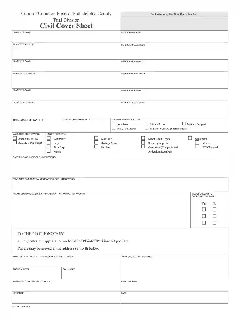 philadelphia county court of common pleas forms Preview on Page 1