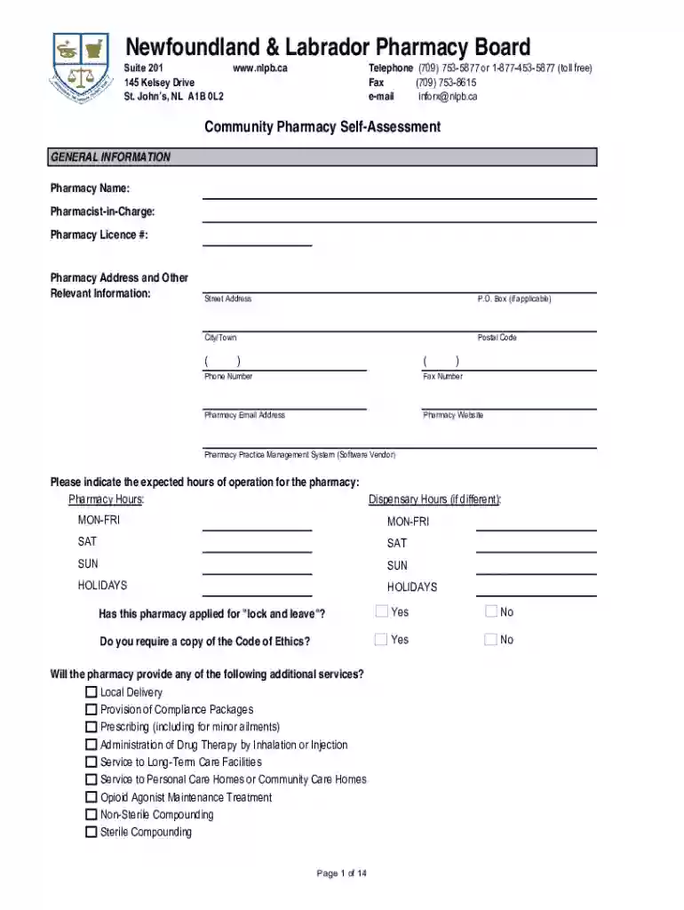 community self assessment form Preview on Page 1