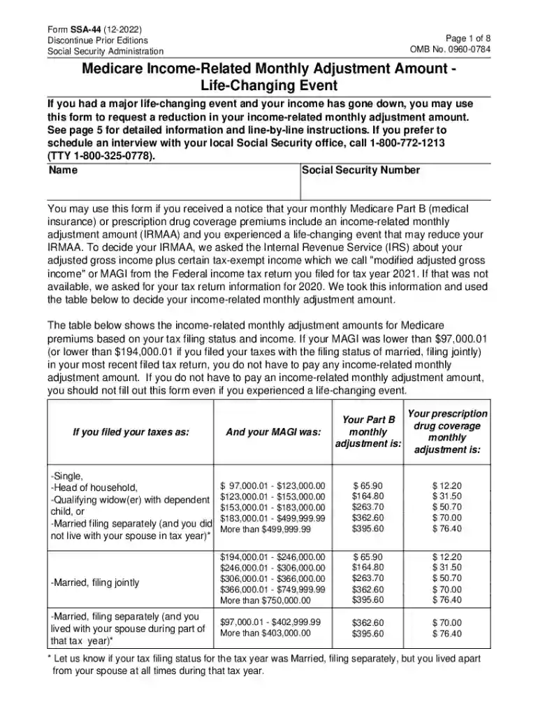 ssa gov form ssa 44 Preview on Page 1
