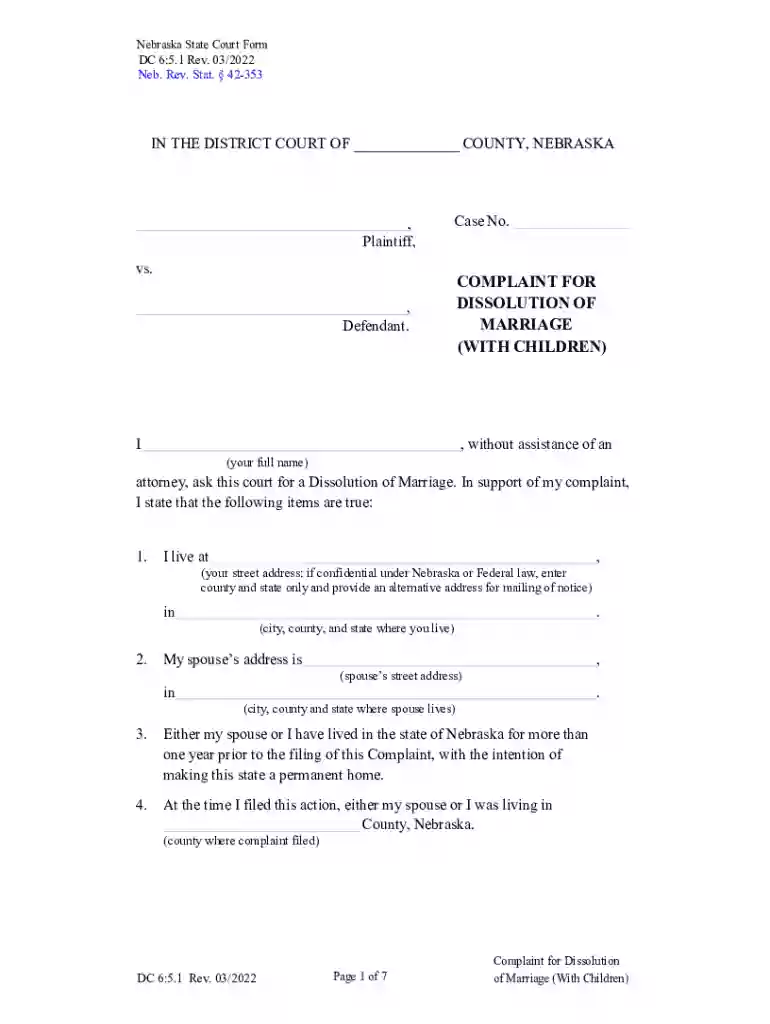 Divorce Forms - With No Children or Property Disputes Preview on Page 1