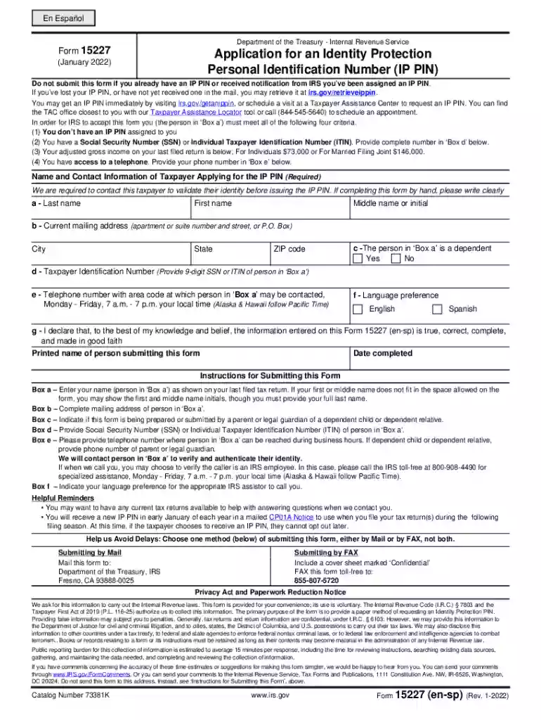 form 15227 Preview on Page 1