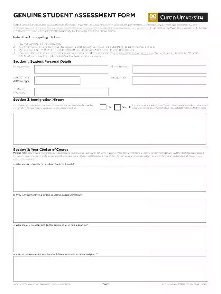 genuine student assessment Preview on Page 1