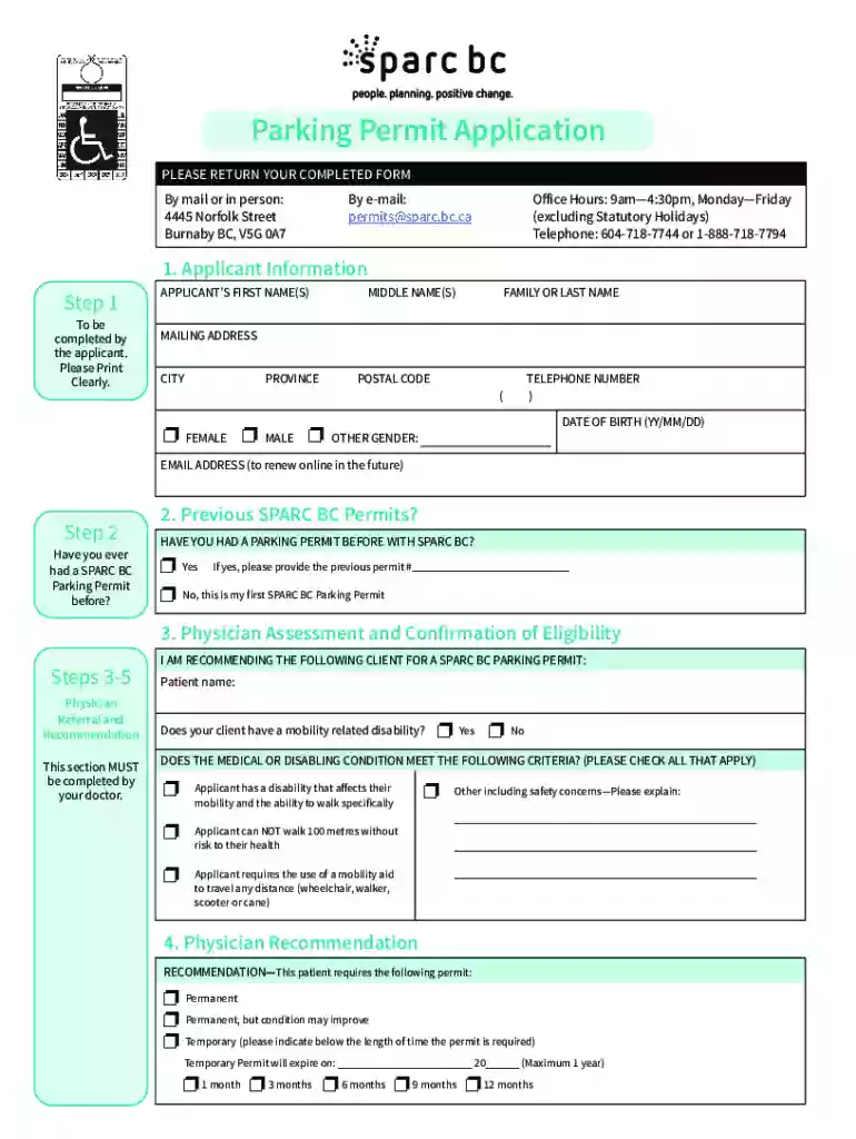 sparc parking permit Preview on Page 1