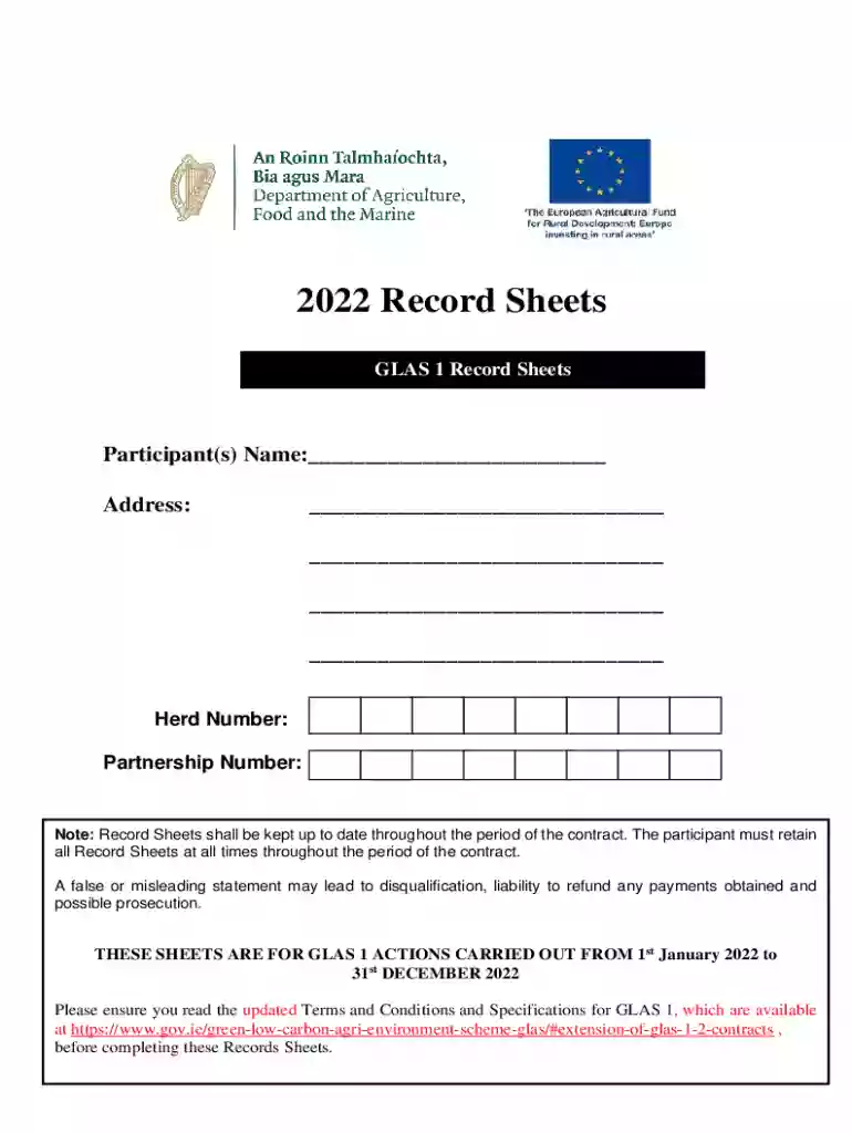 ireland record sheets Preview on Page 1