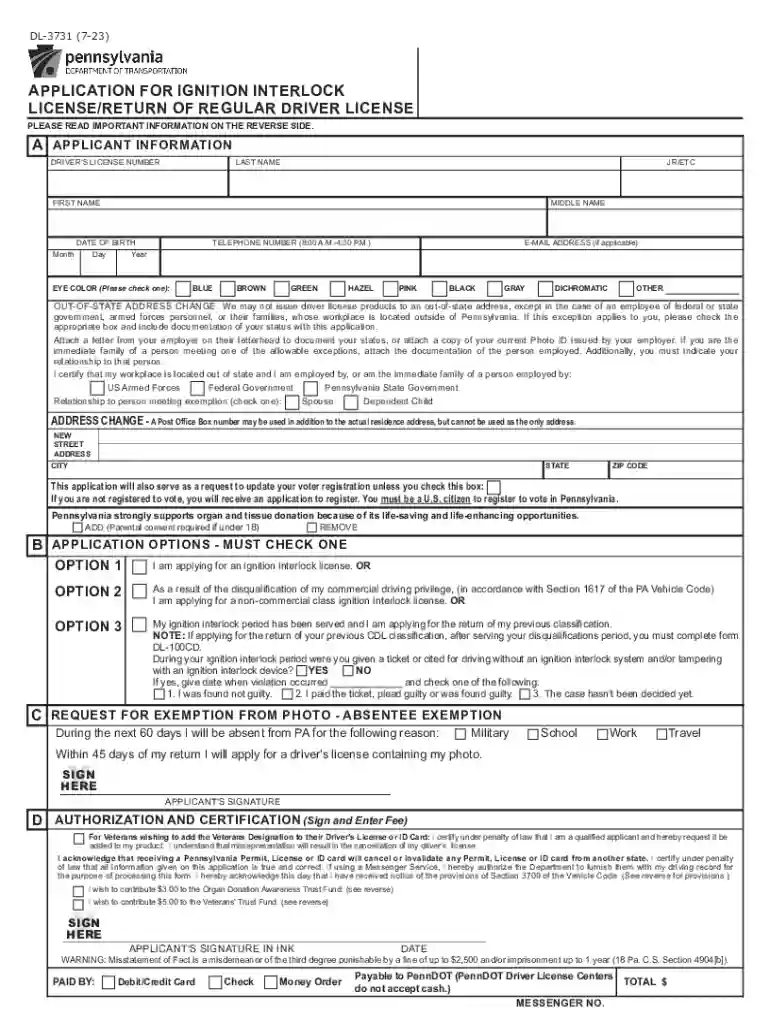 dl 3731 form Preview on Page 1