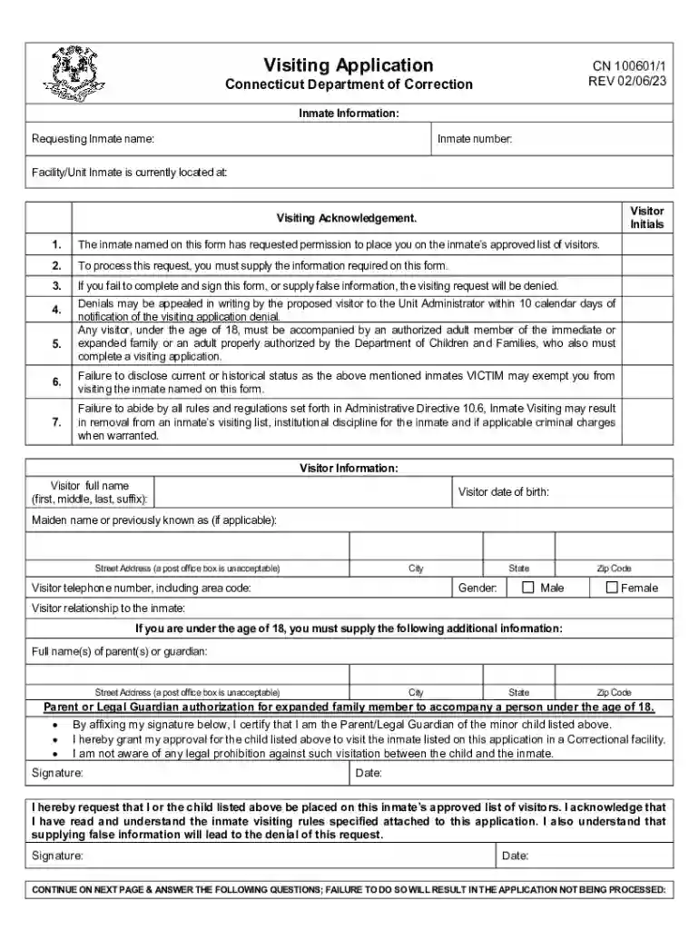 doc visiting application online ct Preview on Page 1