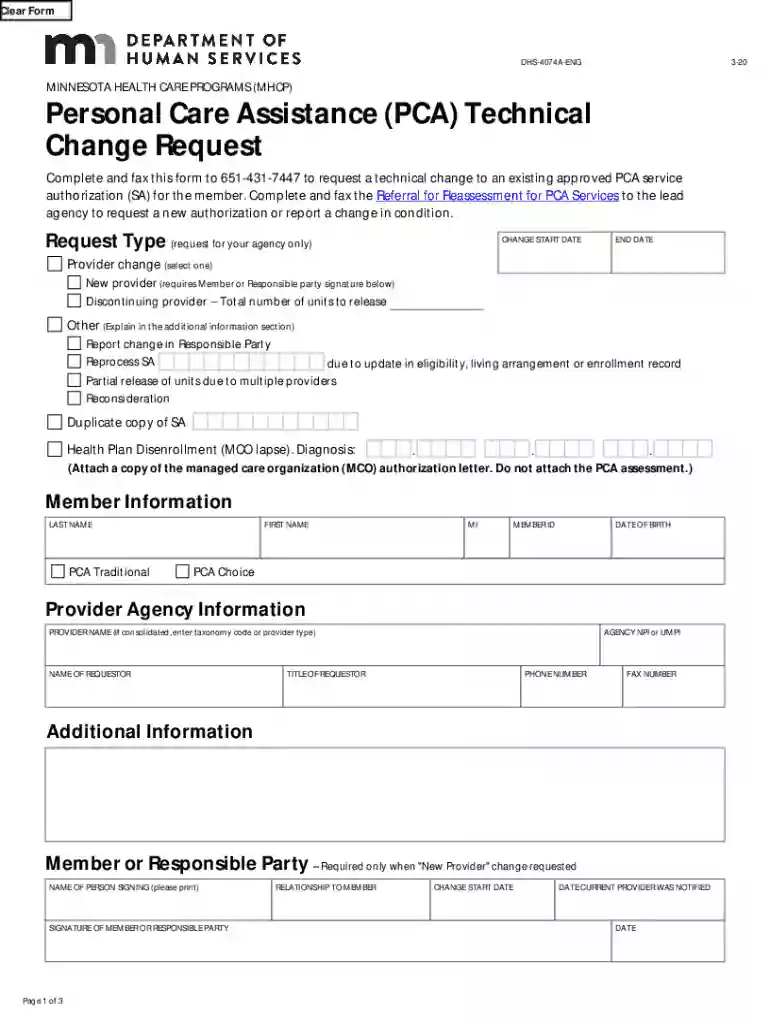 pca forms Preview on Page 1