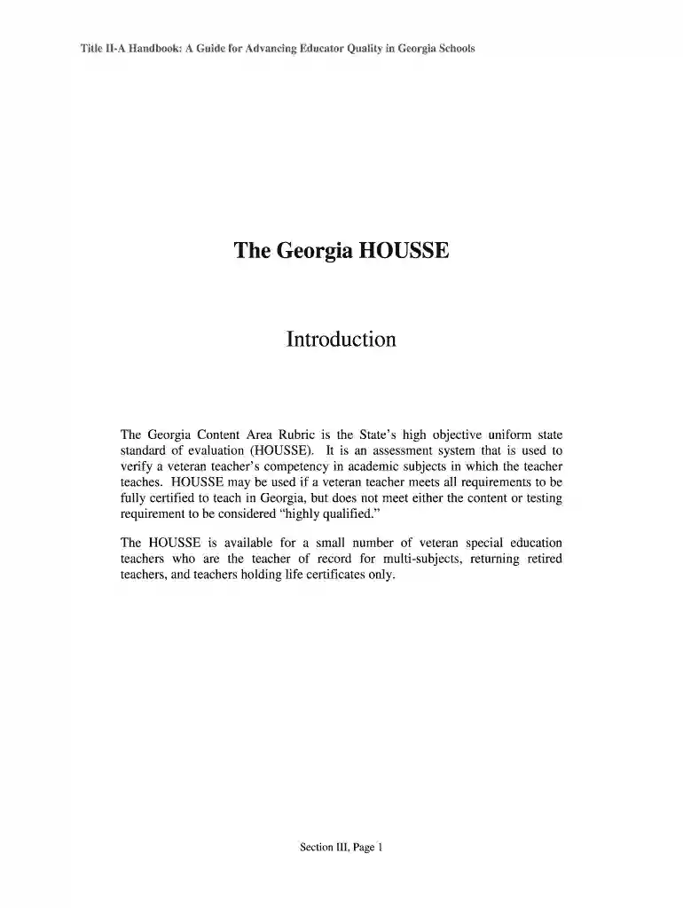 housse rubric georgia form Preview on Page 1