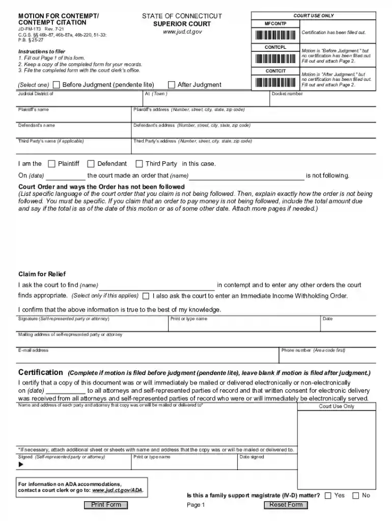 motion for contempt ct Preview on Page 1