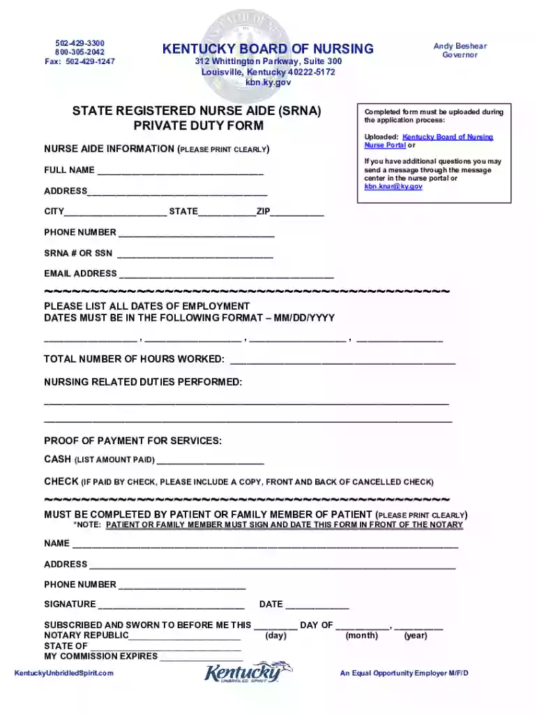srna private duty Preview on Page 1