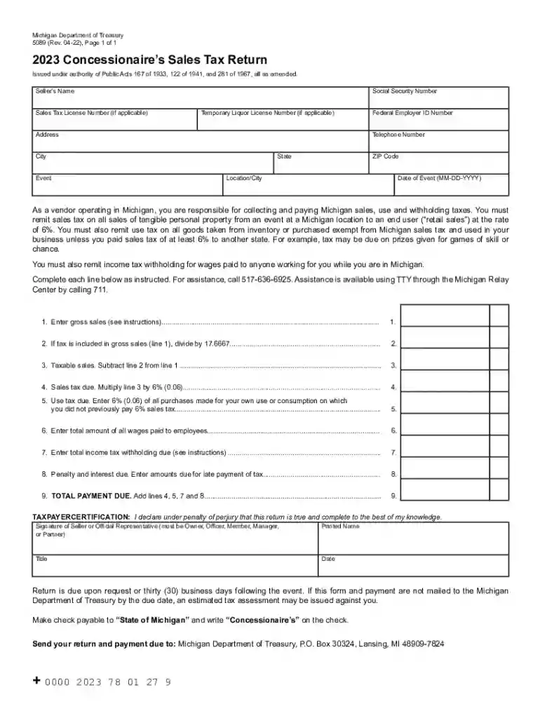 michigan sales tax Preview on Page 1