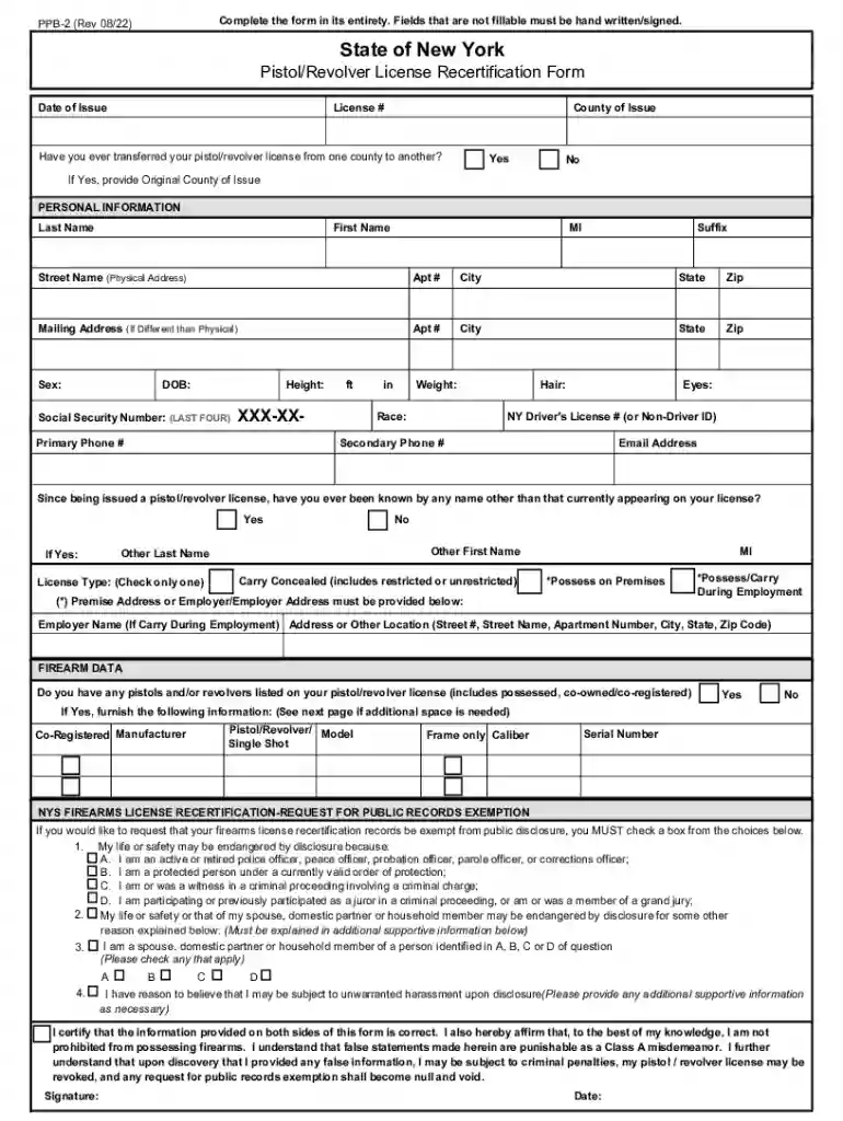 nyc concealed carry permit application form Preview on Page 1