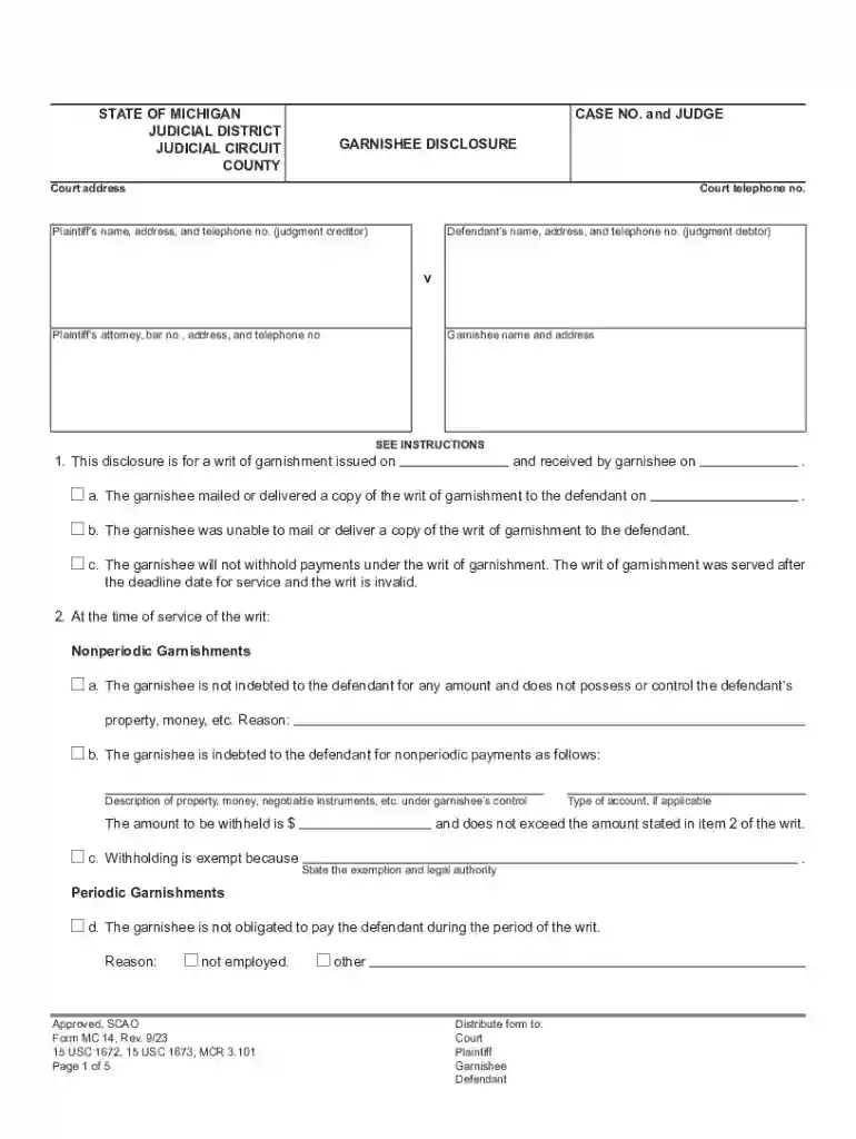 mc 14 form Preview on Page 1