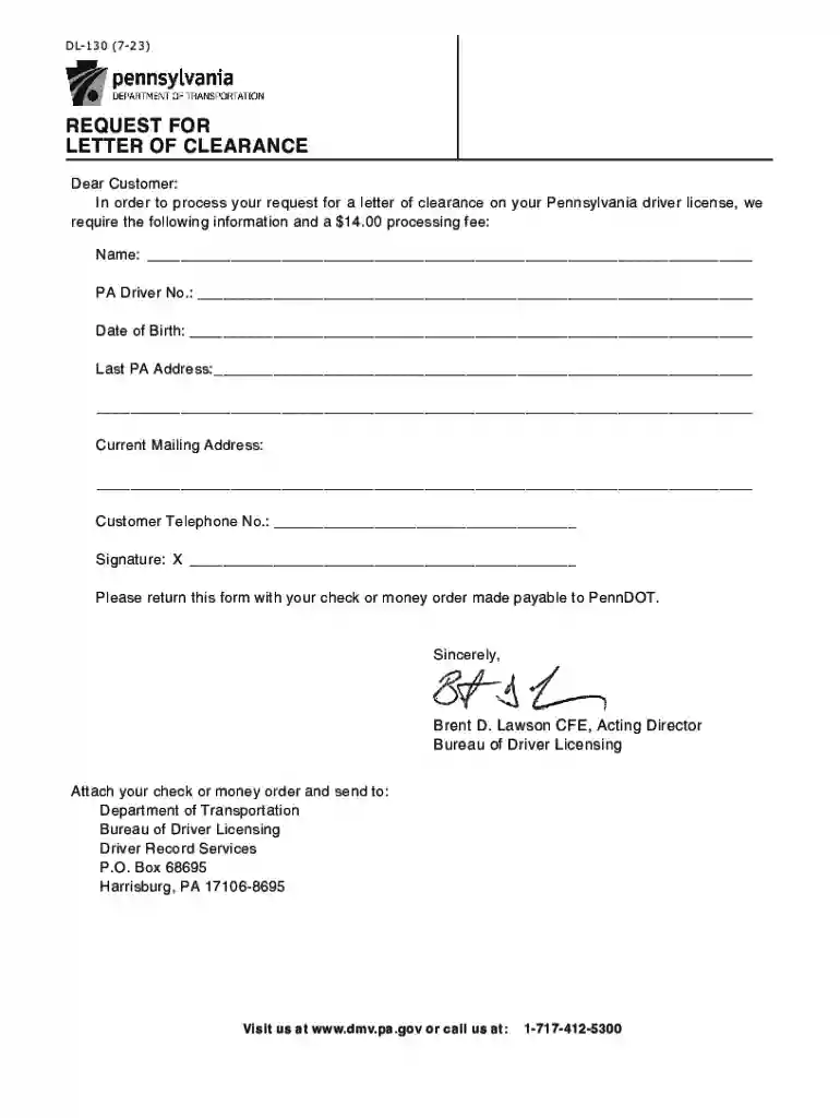 REQUEST FOR LETTER OF CLEARANCE - cloudfront Preview on Page 1