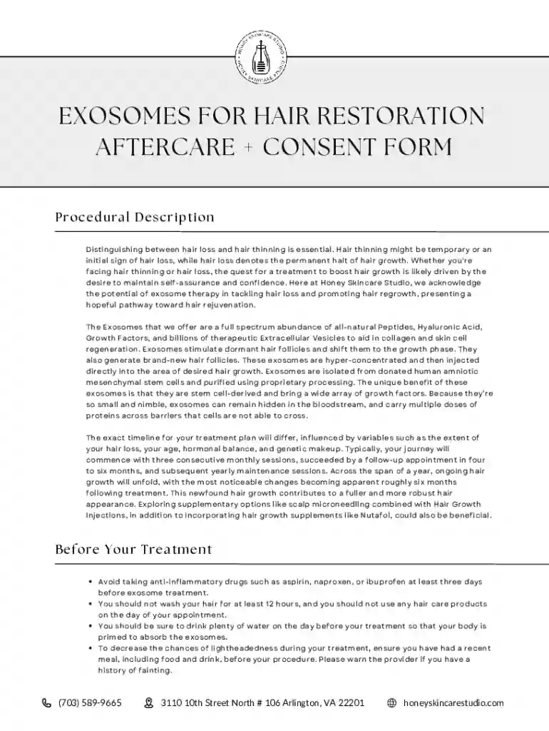 exosome consent form Preview on Page 1