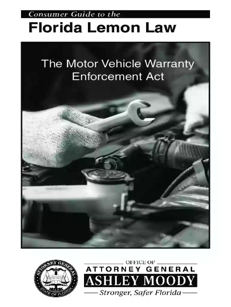 Florida Lemon Law Consumer Guide Preview on Page 1