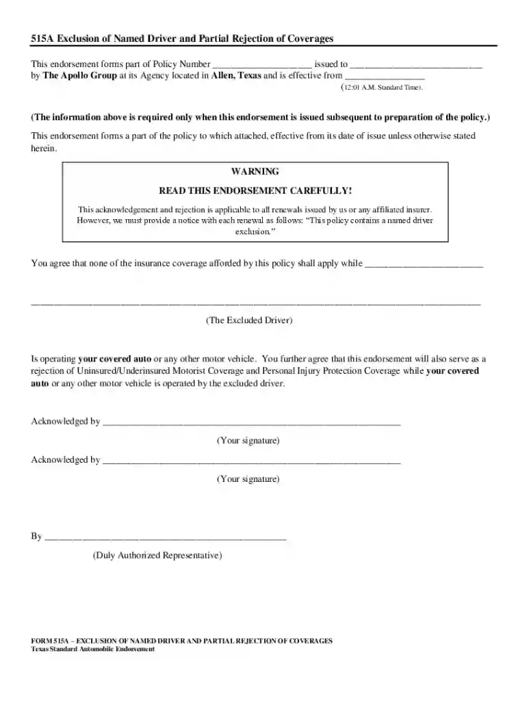 515a exclusion form Preview on Page 1