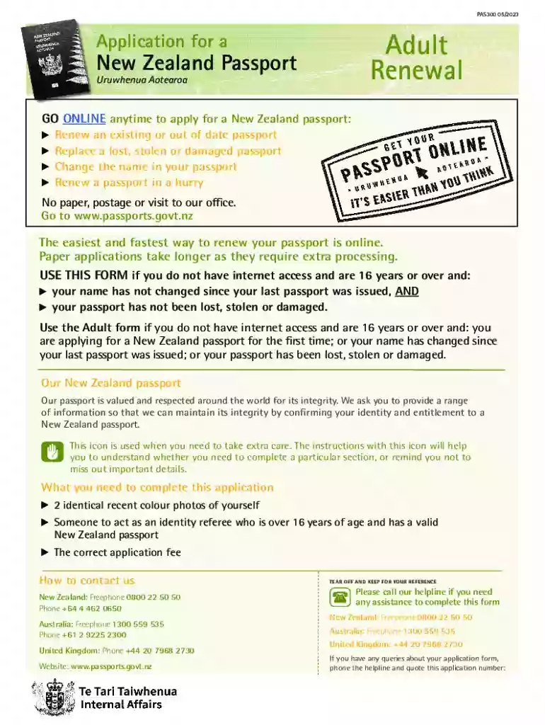 nz passport form Preview on Page 1