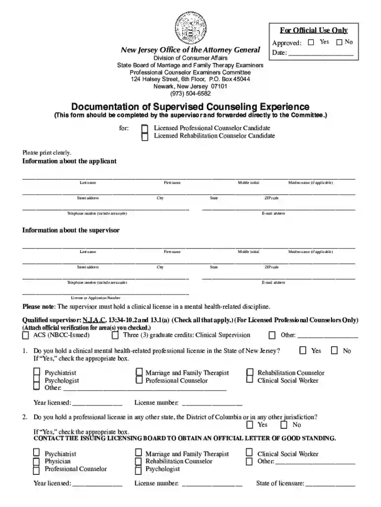 lpc supervision forms Preview on Page 1