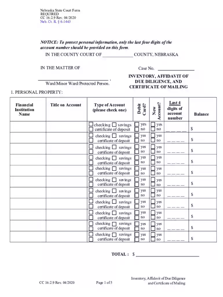 affidavit of due diligence Preview on Page 1