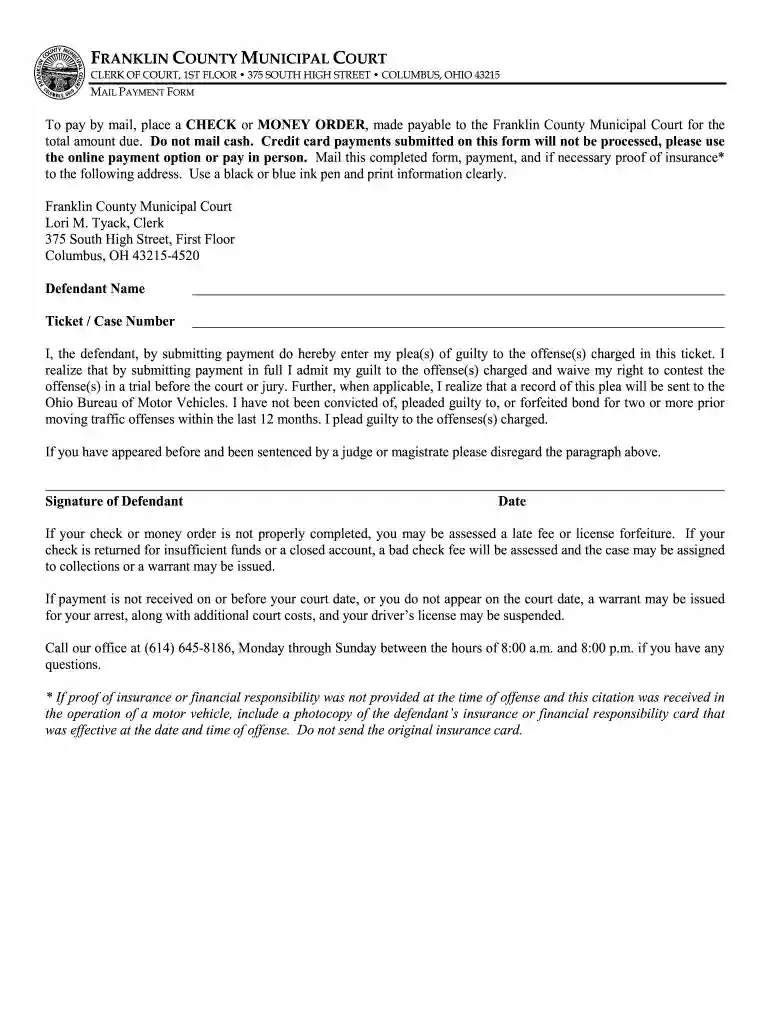 franklin county clerk of courts municipal Preview on Page 1